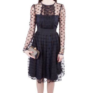 Alice by Temperley Navy & Black Polka Dot Dress